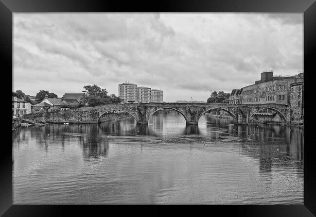 Abstract view of the Auld brig over the River Ayr in Ayr town centre Framed Print by Allan Durward Photography