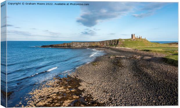 Dunstanburgh Castle from the north elevated Canvas Print by Graham Moore