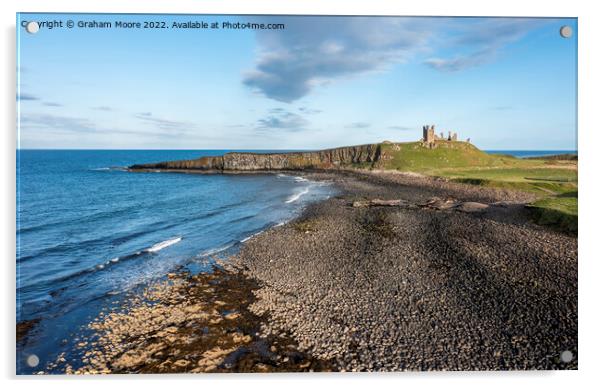 Dunstanburgh Castle from the north elevated Acrylic by Graham Moore