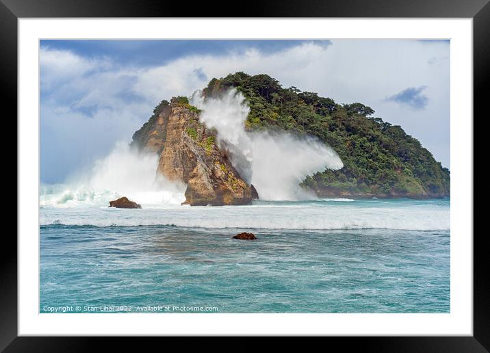 View of tropical beach Framed Mounted Print by Stan Lihai