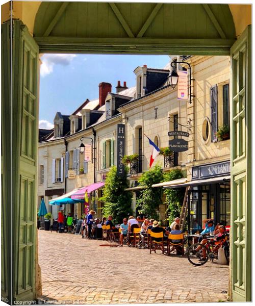 Lunchtime in France  Canvas Print by Laura Simons
