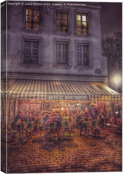 French Paris cafe scene Canvas Print by Laura Simons