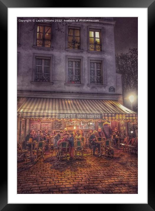 French Paris cafe scene Framed Mounted Print by Laura Simons