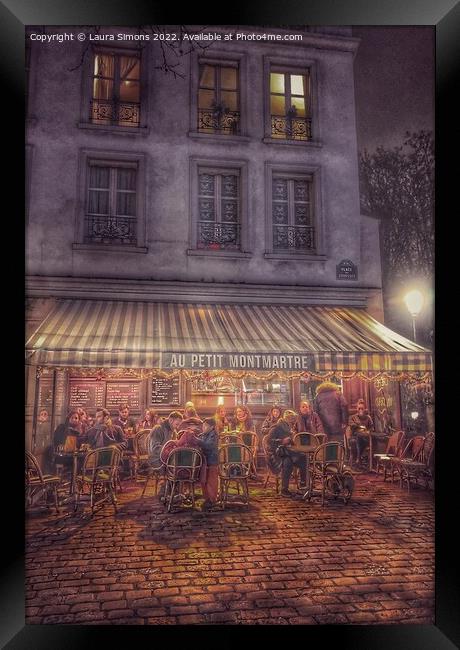 French Paris cafe scene Framed Print by Laura Simons