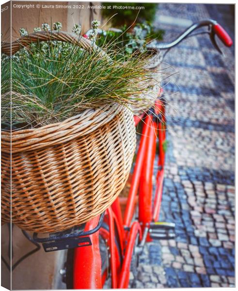 Red bicycle Canvas Print by Laura Simons