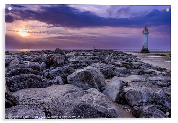 Perch Rock Lighthouse Acrylic by Colin Keown