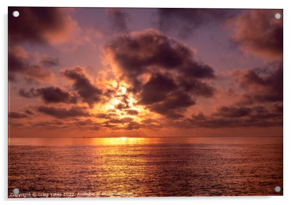 Norfolk Sunrise Scratby Beach Acrylic by Craig Yates