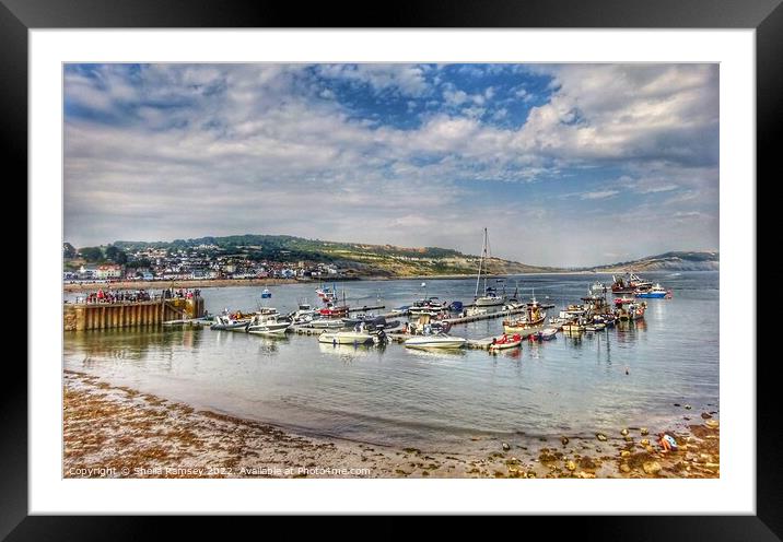 The Marina Lyme Regis Framed Mounted Print by Sheila Ramsey