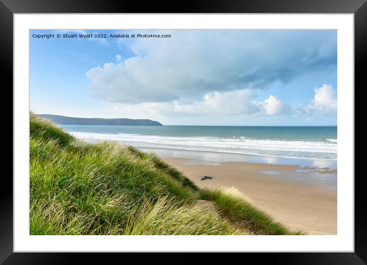 Marram grass and beach Framed Mounted Print by Stuart Wyatt