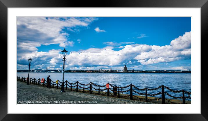 Liverpool waterfront and River Mersey Framed Mounted Print by Travel and Pixels 