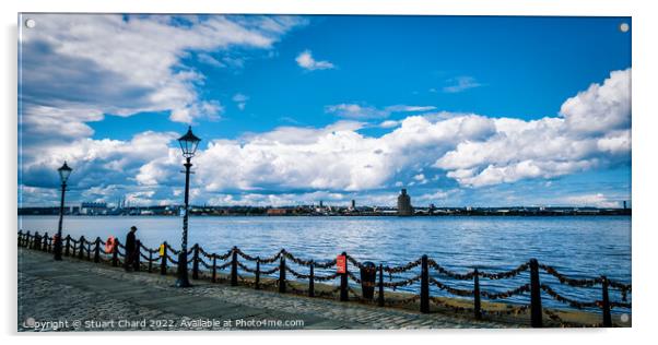 Liverpool waterfront and River Mersey Acrylic by Travel and Pixels 