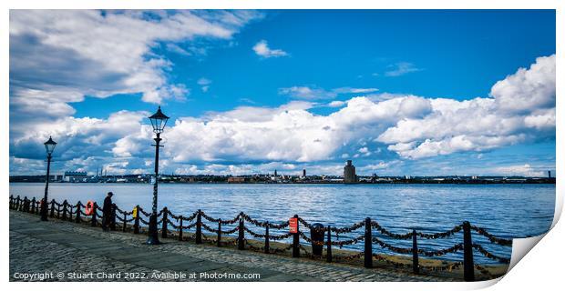 Liverpool waterfront and River Mersey Print by Travel and Pixels 