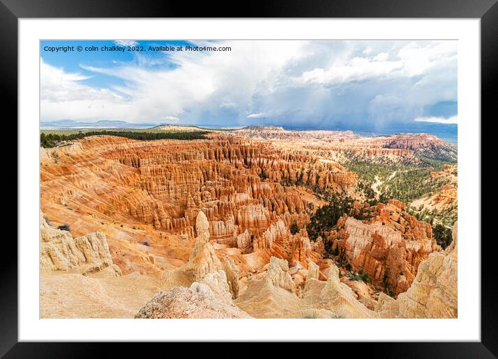 Storm Clouds in Bryce Canyon, Utah Framed Mounted Print by colin chalkley