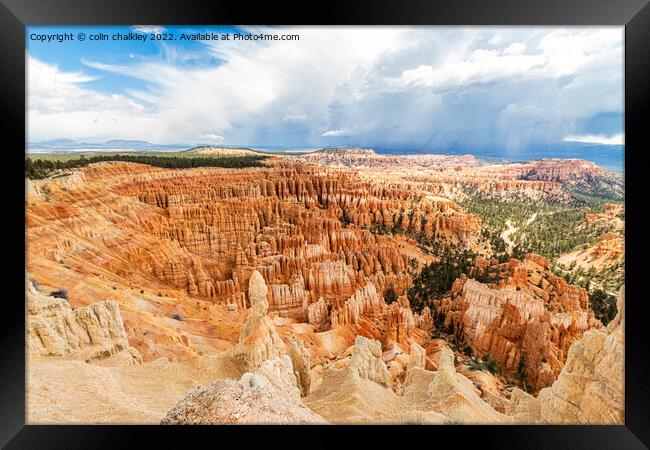 Storm Clouds in Bryce Canyon, Utah Framed Print by colin chalkley
