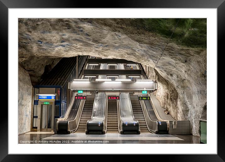 Stockholm Tunnelbana Fridhemsplan Station Framed Mounted Print by Antony McAulay