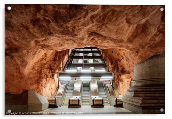 Stockholm Tunnelbana Radhus Station Acrylic by Antony McAulay
