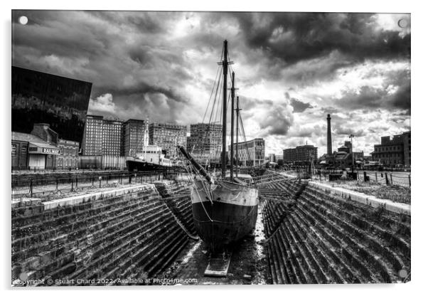 Ship in Dry Dock Liverpool Acrylic by Travel and Pixels 