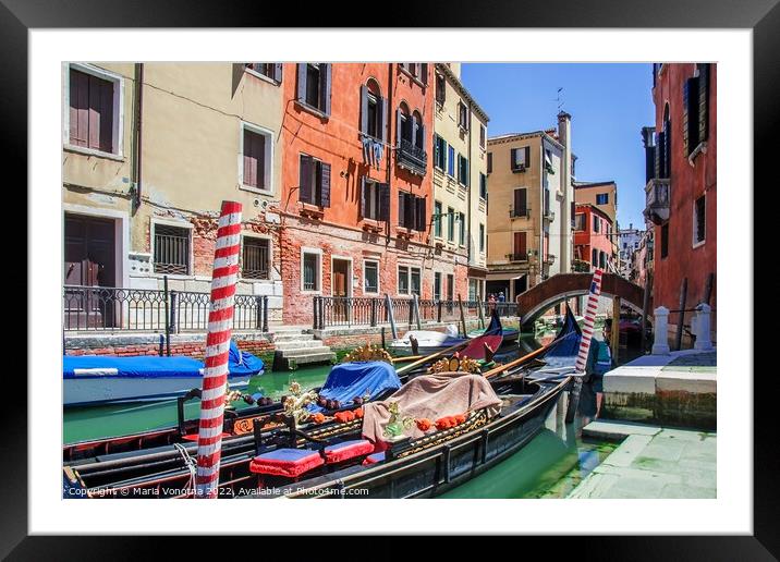Traditional gondola in Venice Framed Mounted Print by Maria Vonotna