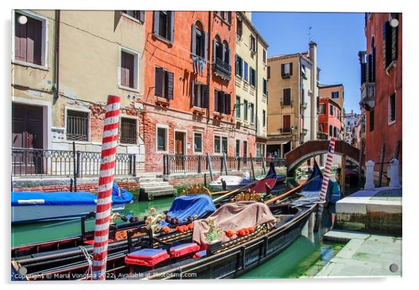 Traditional gondola in Venice Acrylic by Maria Vonotna