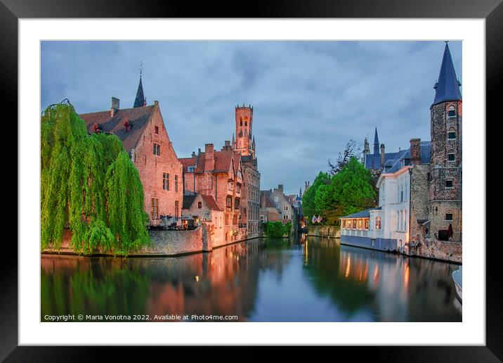 View on Bruges old town in Belgium Framed Mounted Print by Maria Vonotna