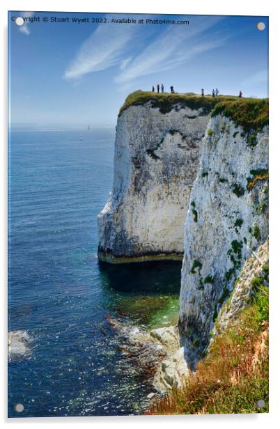Limestone cliff at Standfast Point Acrylic by Stuart Wyatt