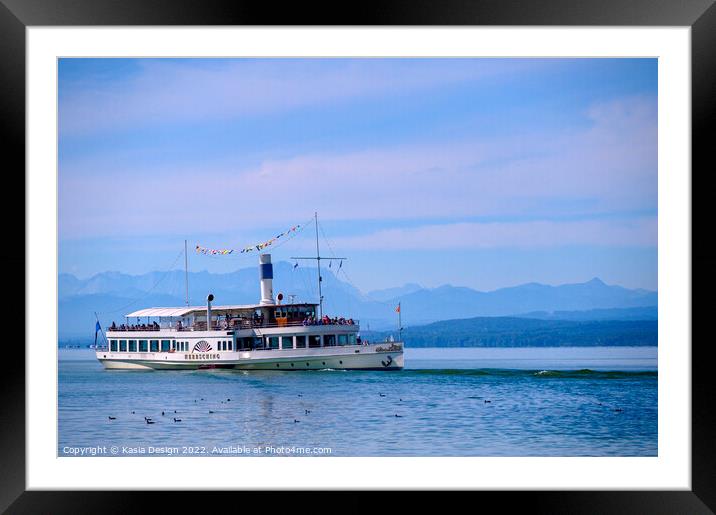 Paddle Boat Herrsching on Lake Ammer Framed Mounted Print by Kasia Design