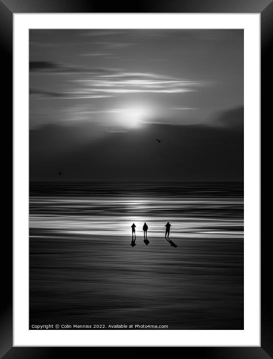 Three Strangers Mono Framed Mounted Print by Colin Menniss