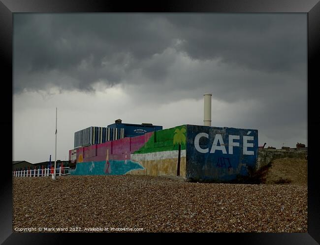 The Bathing Hut Cafe Framed Print by Mark Ward