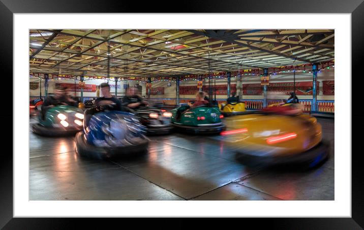 Thrilling Dodgem Car Chaos Framed Mounted Print by Wendy Williams CPAGB