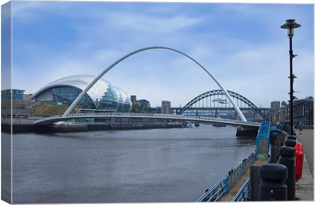 Newcastle Quayside and Bridges Canvas Print by Martyn Arnold