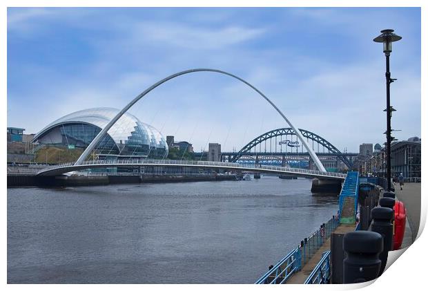 Newcastle Quayside and Bridges Print by Martyn Arnold