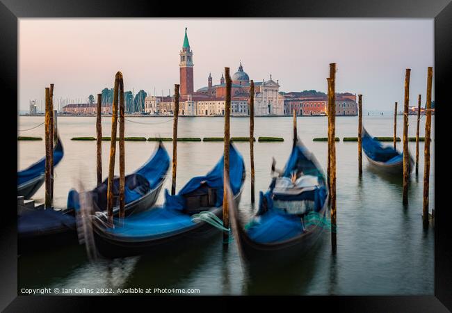 Early Morning Gondolas Framed Print by Ian Collins