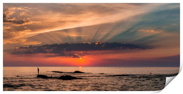 Bude Seapool, Summerleaze Beach,  Bude, Cornwall Print by Maggie McCall