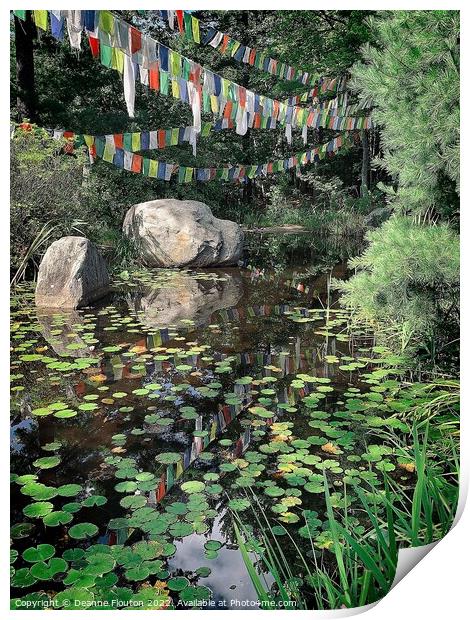 Tranquil Zen Pond Oasis Print by Deanne Flouton