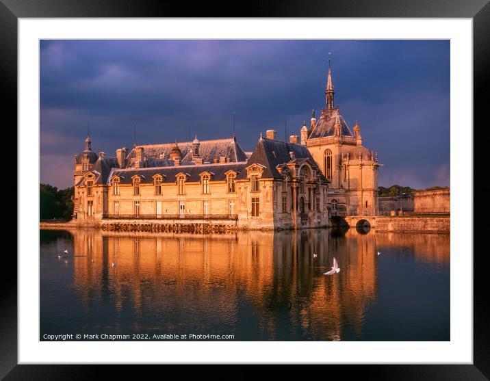 Château de Chantilly at sunset, France Framed Mounted Print by Photimageon UK