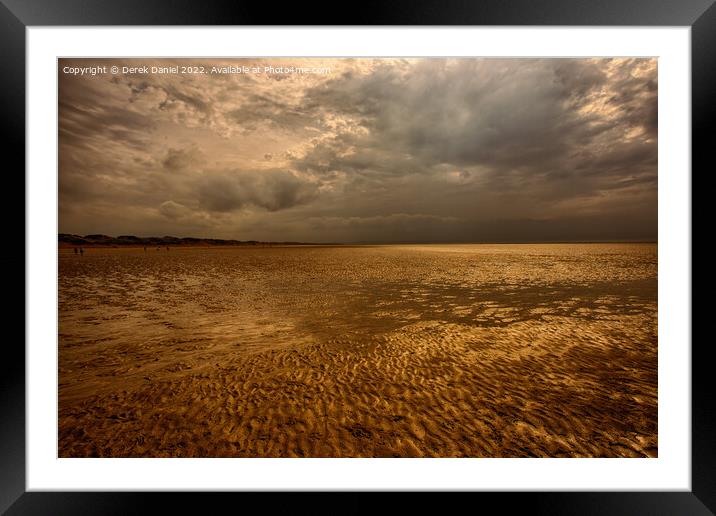 Golden Sands of Saunton A Serene Escape Framed Mounted Print by Derek Daniel