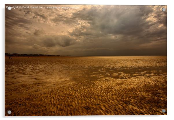 Golden Sands of Saunton A Serene Escape Acrylic by Derek Daniel