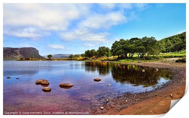 Shores of Loch Brora-Sutherland,Scotland Print by Dave Harnetty