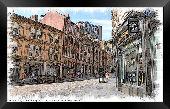 The Side In Newcastle (Sketch Style Art Image) Framed Print by Kevin Maughan