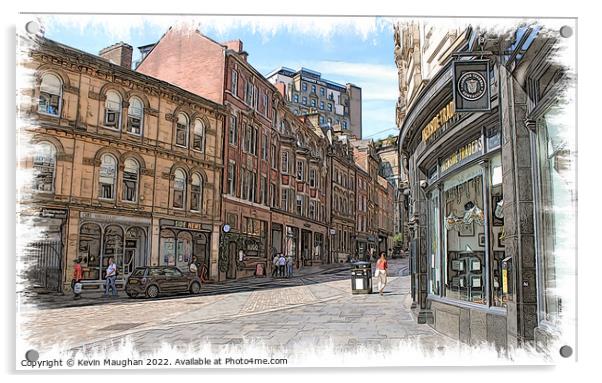 The Side In Newcastle (Sketch Style Art Image) Acrylic by Kevin Maughan