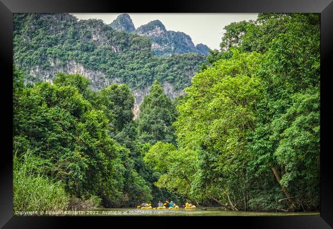 Elephant Hills, Canoe Safari Framed Print by Edward Kilmartin