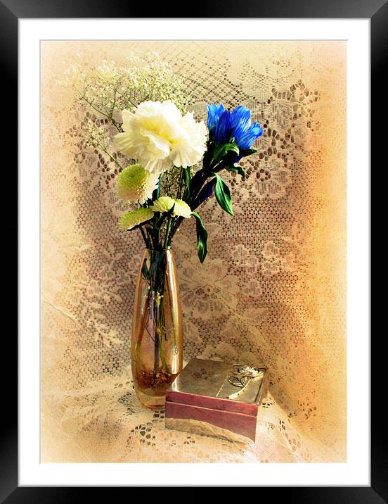 Flowers and Old Lace Framed Mounted Print by Jacqui Kilcoyne