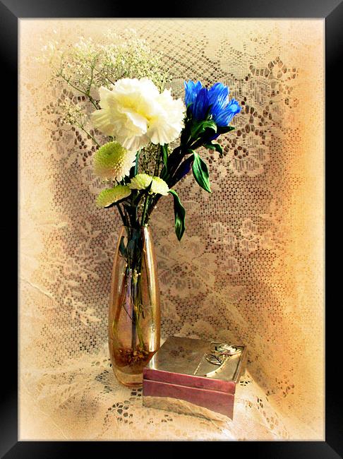 Flowers and Old Lace Framed Print by Jacqui Kilcoyne