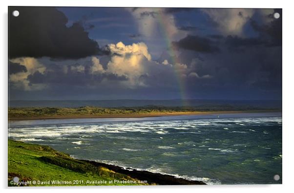 Saunton Sands Rainbow Acrylic by Dave Wilkinson North Devon Ph