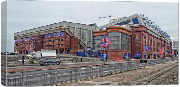 Ibrox, match day minus four hours (abstract) Canvas Print by Allan Durward Photography