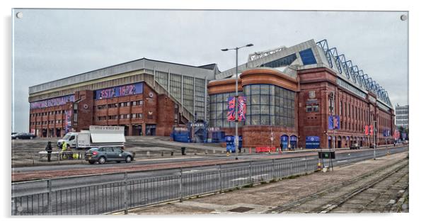 Ibrox, match day minus four hours (abstract) Acrylic by Allan Durward Photography