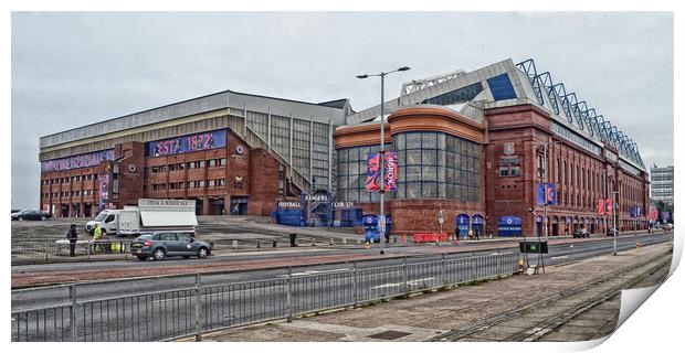 Ibrox, match day minus four hours (abstract) Print by Allan Durward Photography