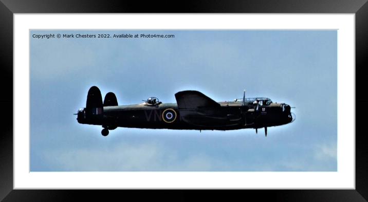Avro Lancaster flying over Southport 1 Framed Mounted Print by Mark Chesters