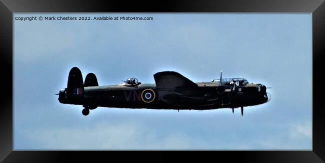 Avro Lancaster flying over Southport 1 Framed Print by Mark Chesters