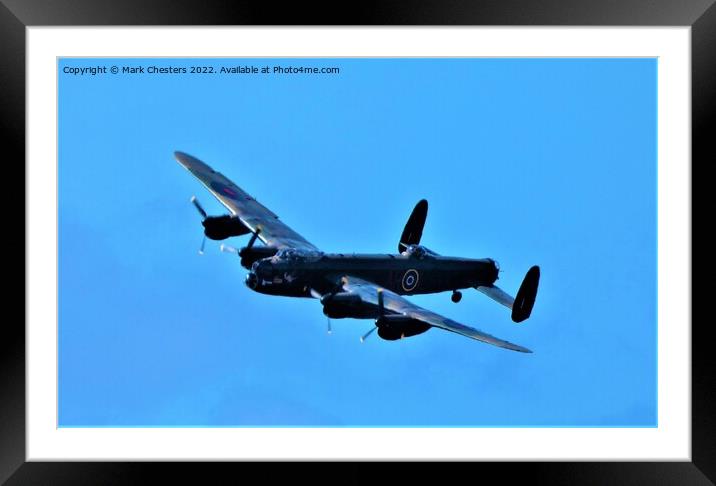 Majestic Avro Lancaster Soars over Southport Framed Mounted Print by Mark Chesters